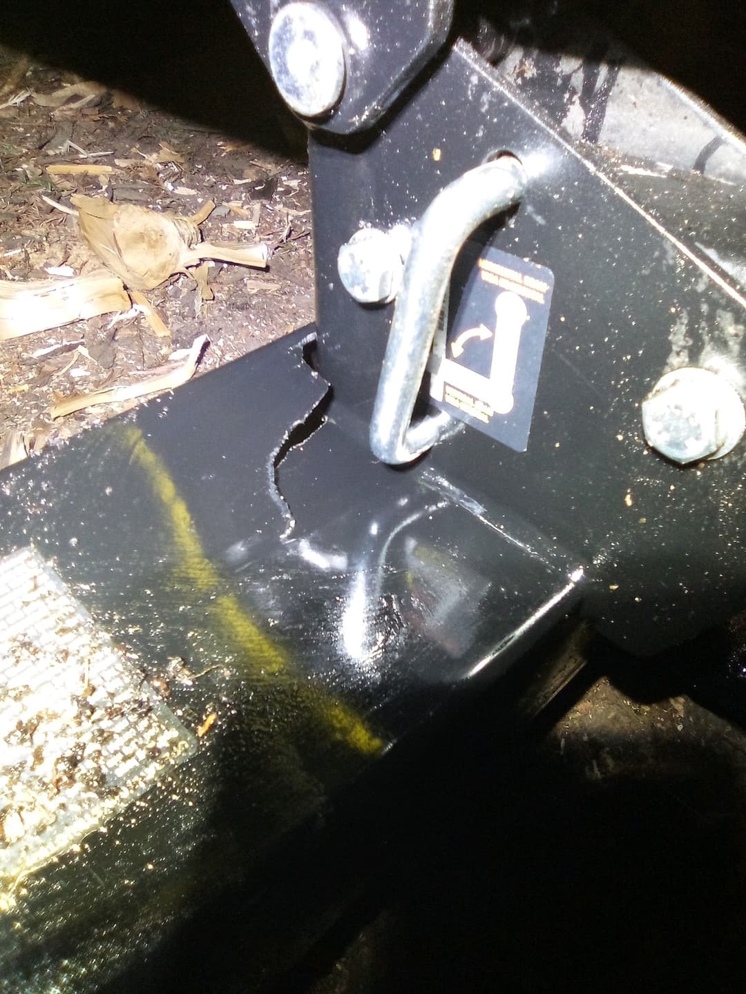 Broken metal part before welding repair